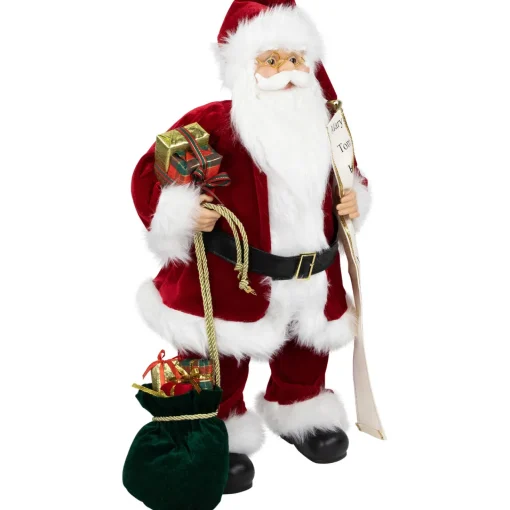 Best Standing Santa Claus with List Christmas Figure - 24" Santa Claus
