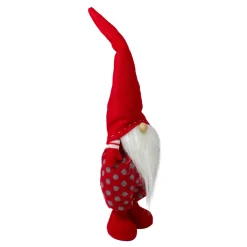 Discount Standing Santa Polka Dot Gnome Christmas Figurine - 16" - Red and Gray Gnomes