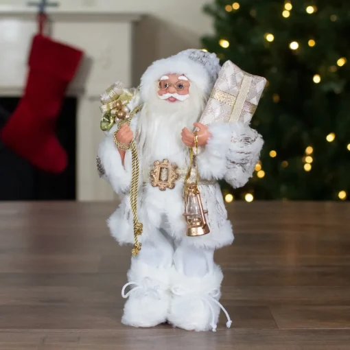 Online Standing Santa with Lantern and Presents Christmas Figure - 12" Santa Claus