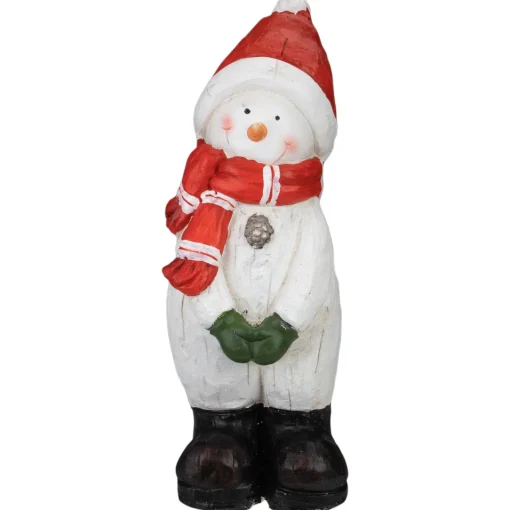 Standing Snowman Christmas Decoration - 17" - White and Red Snowmen