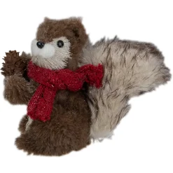 Clearance Standing Squirrel with Pinecone and Scarf Christmas Figurine - 6" Animals