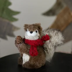 Clearance Standing Squirrel with Pinecone and Scarf Christmas Figurine - 6" Animals