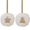 Sale Star and Christmas Tree Disc Ornaments - 3.5" - Cream and Beige - Set of 2 Garden & Floral