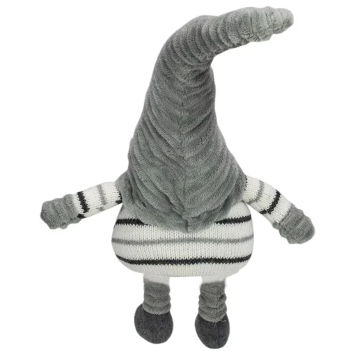 Sale Striped Sitting Gnome Christmas Figure - 22" - Gray, White and Black Gnomes