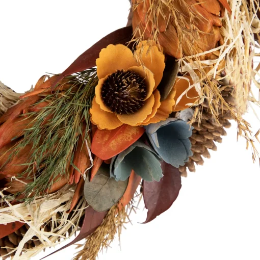 Discount Sunflower and Straw Artificial Fall Harvest Wreath - 12" - Unlit Unlit