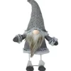Swaying Standing Gnome Christmas Figure - 17" - Gray and Beige Gnomes