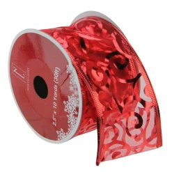 Best Swirls of Red Christmas Wired Craft Ribbon 2.5" x 10 Yards Ribbons & Bows