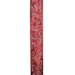 Best Swirls of Red Christmas Wired Craft Ribbon 2.5" x 10 Yards Ribbons & Bows