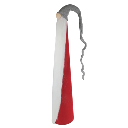 Tall Cone Gnome Christmas Decoration - 32.5" - Red and Gray Gnomes