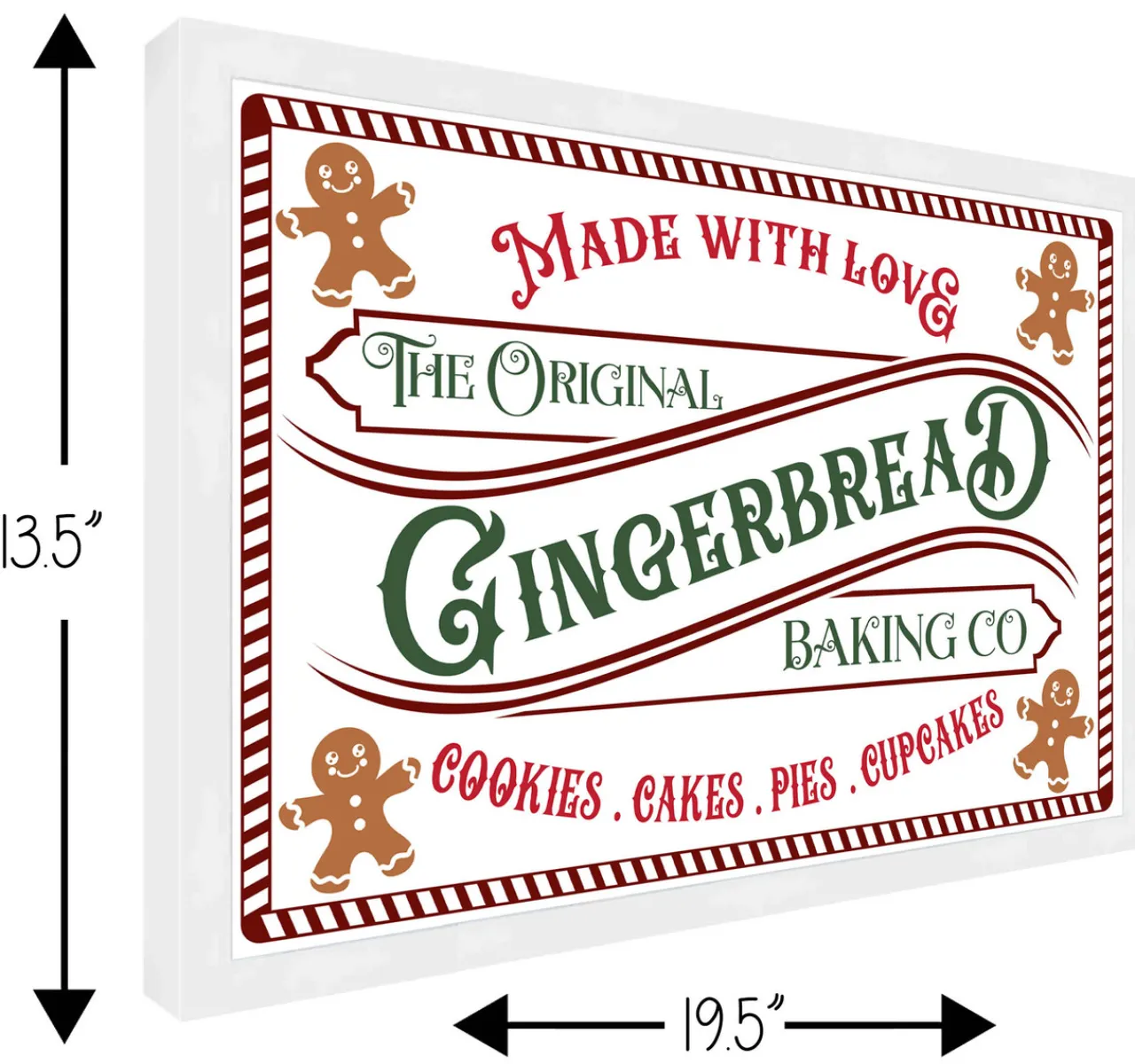Hot The Original Gingerbread Baking Company 13.5" x 19.5" Framed Christmas Wall Decor Sign Poster in a Natural Wooden Frame with UV Acrylic and Hangers Wall