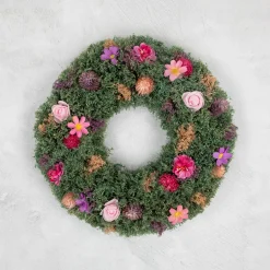 Clearance Thistle Mixed Floral Spring Wreath - 13