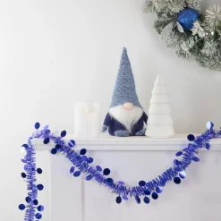 New Tinsel and Polka Dot Commercial Christmas Garland - 50' x 1.5" - Lavish Blue - Unlit Commercial