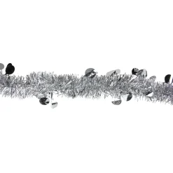 New Tinsel and Polka Dot Commercial Christmas Garland - 50' x 2.5" - Silver - Unlit Commercial