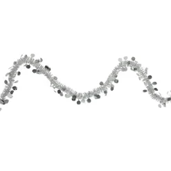 Hot Tinsel and Polka Dot Commercial Christmas Garland - 50' x 1.5" - Silver - Unlit Commercial