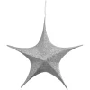 Hot Tinsel Foldable Glitter Christmas Star Outdoor Decoration - 25.5" - Silver Stars