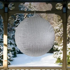 Best Tinsel Inflatable Christmas Ball Ornament Outdoor Commercial Decoration - 27.5" - Silver Commercial