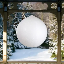 Online Tinsel Inflatable Christmas Ball Ornament Outdoor Commercial Decoration - 19.5" - White Commercial