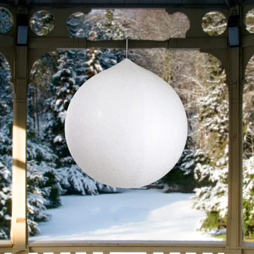 Online Tinsel Inflatable Christmas Ball Ornament Outdoor Commercial Decoration - 19.5" - White Commercial