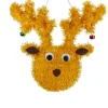 Best Tinsel Reindeer with Mini Jingle Bells Hanging Christmas Decoration - 13" - Window