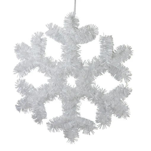 Outlet Tinsel Snowflake Christmas Window Decoration - 13.5" Window
