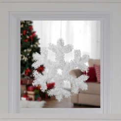 Outlet Tinsel Snowflake Christmas Window Decoration - 13.5" Window