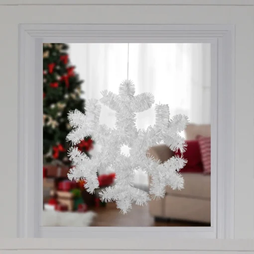 Outlet Tinsel Snowflake Christmas Window Decoration - 13.5" Window