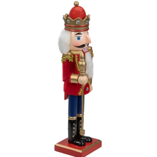 Best Traditional Christmas Nutcracker King with Scepter Figurine - 14" - Red and Gold Nutcrackers