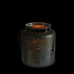 Best Tree Silhouette Mercury Glass Christmas Pillar Candle Holder - 9.5