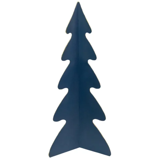 Triangular Christmas Tree with Curved Edges Decoration - 15" - Blue Trees