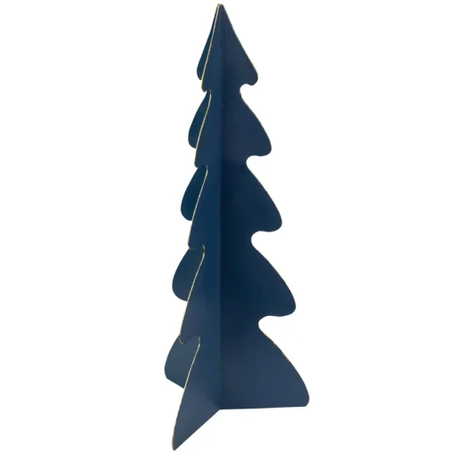 Triangular Christmas Tree with Curved Edges Decoration - 15" - Blue Trees