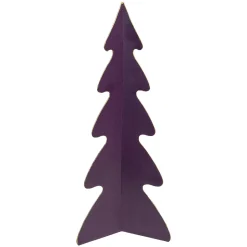 Outlet Triangular Christmas Tree with Curved Edges Decoration - 12" - Purple Trees