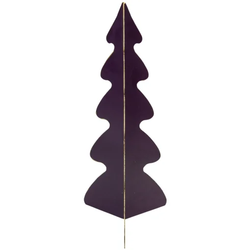Outlet Triangular Christmas Tree with Curved Edges Decoration - 12" - Purple Trees