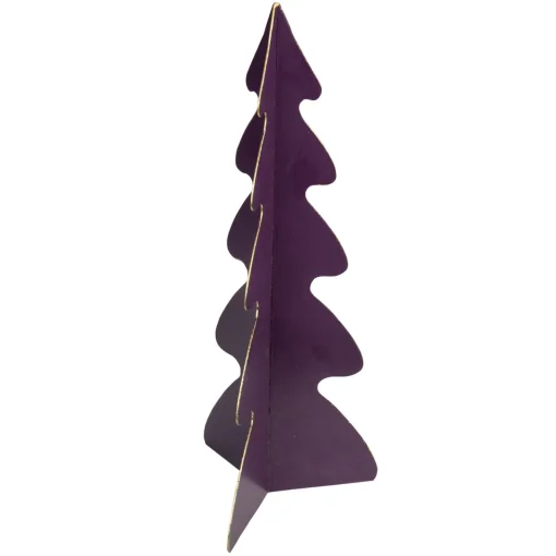 Outlet Triangular Christmas Tree with Curved Edges Decoration - 12" - Purple Trees