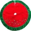 Discount Trimmery Red Velvet Plush Quilted Holiday Christmas Tree Skirt 48 Inch Cloth|Metal