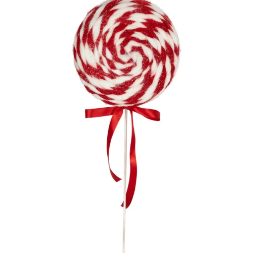 Clearance Twisted Yarn Peppermint Lollipop Christmas Pick - 19.25" Sprays, Picks & Branches