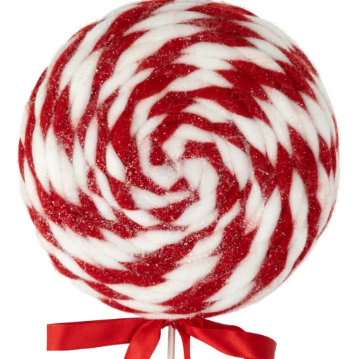 Clearance Twisted Yarn Peppermint Lollipop Christmas Pick - 19.25" Sprays, Picks & Branches