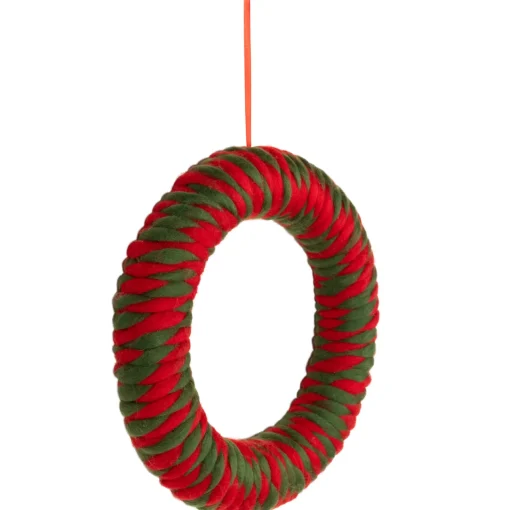 New Twisted Yarn Plush Christmas Wreath - 13.5" - Unlit Unlit