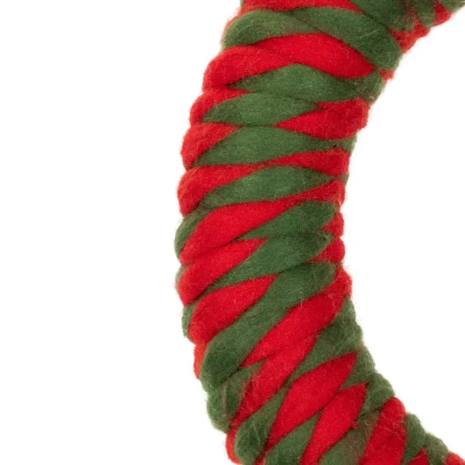 New Twisted Yarn Plush Christmas Wreath - 13.5" - Unlit Unlit