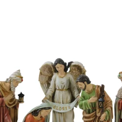 Vibrantly Colored Traditional Christmas Nativity Figurine Set - 15.5" Nativity