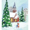 Discount Walk to Church Winter Scene Wall Decor Art Print Wall