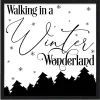 Hot Walking in a Winter Wonderland 15.5" x 15.5" Framed Christmas Wall Decor Art Print Sign Poster in a Black Wooden Frame with UV Acrylic and Hangers Wall