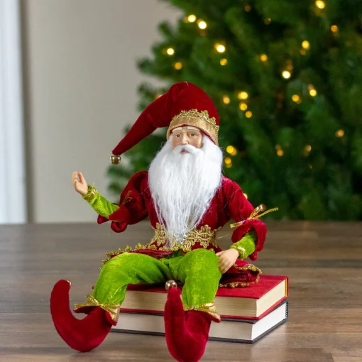 Outlet Whimsical Elf Hanging Christmas Figure - 18" - Red and Green Elves & Fairies