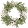 Outlet White Berry and Frosted Pine Christmas Wreath, 28-Inch, Unlit Unlit