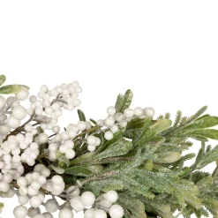 Outlet White Berry and Frosted Pine Christmas Wreath, 28-Inch, Unlit Unlit