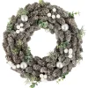 Best White Berry and Pinecone Foliage Christmas Ornament Wreath, 12.5-Inch, Unlit Unlit