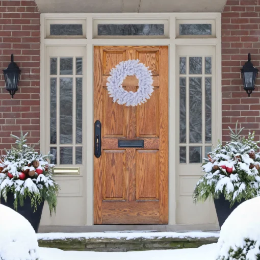 Hot White Crystal Spruce Artificial Christmas Wreath - 20" - Unlit Unlit