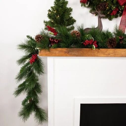 Hot White Valley Pine with Pine Cones Artificial Christmas Garland - 9' x 14" - Unlit Unlit