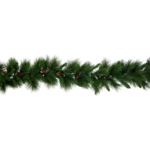 Hot White Valley Pine with Pine Cones Artificial Christmas Garland - 9' x 14" - Unlit Unlit