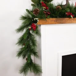 Hot White Valley Pine with Pine Cones Artificial Christmas Garland - 9' x 14