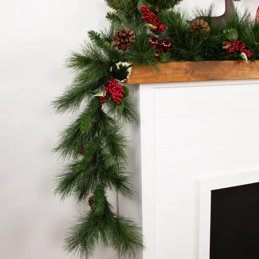 Hot White Valley Pine with Pine Cones Artificial Christmas Garland - 9' x 14" - Unlit Unlit